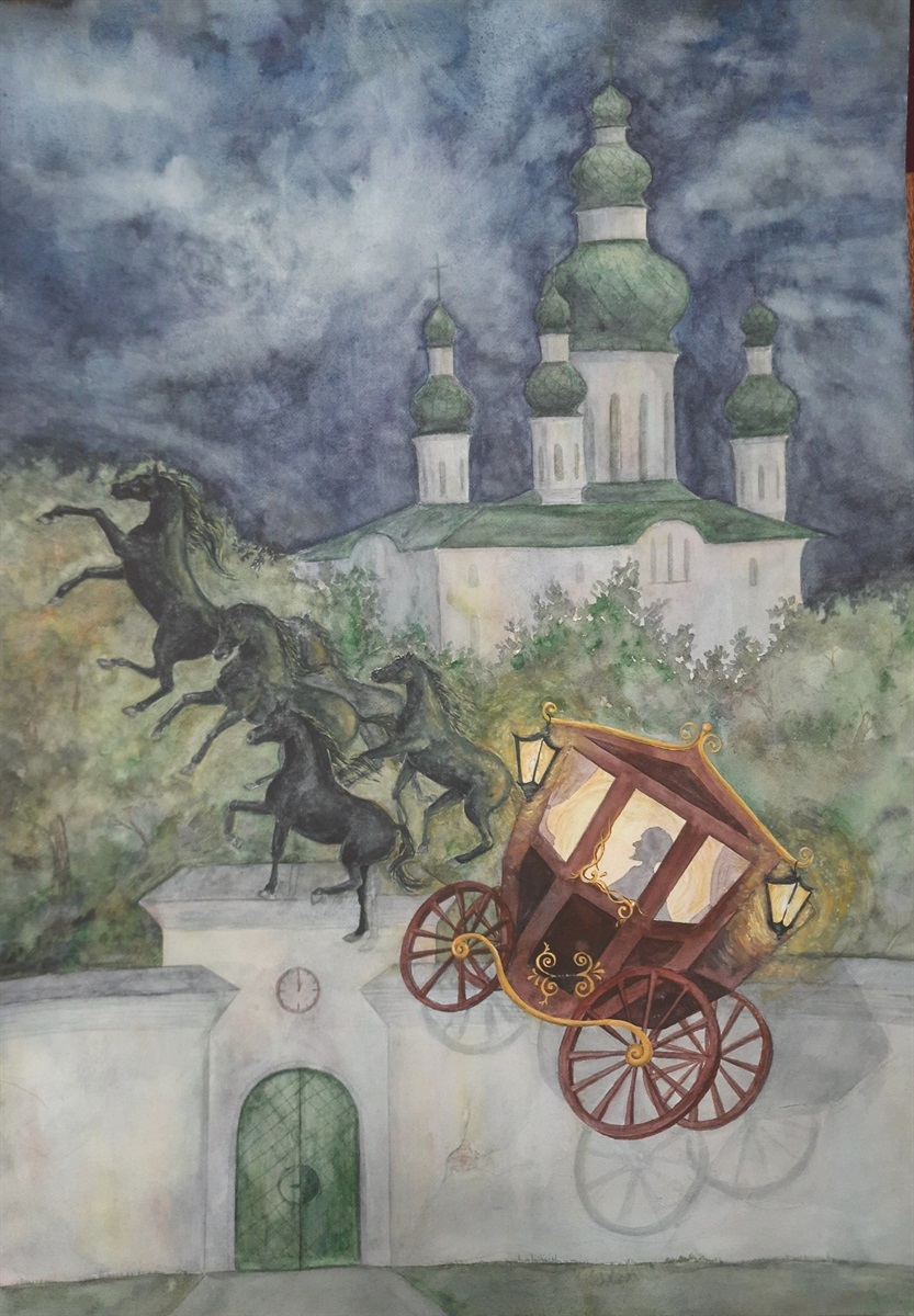 Крошка Вікторія., "Примара карети з Вороними кіньми".  ІІ місце, номінація "Краща станкова композиція"